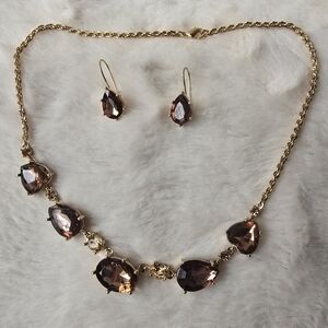 Gold and Brown Costume Jewelry Set
